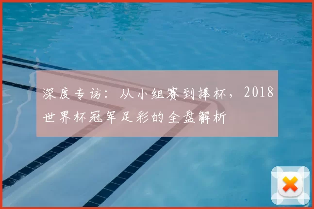深度专访:从小组赛到捧杯,2018世界杯冠军足彩的全盘解析
